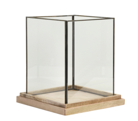 Vitrina base madera cuadrada