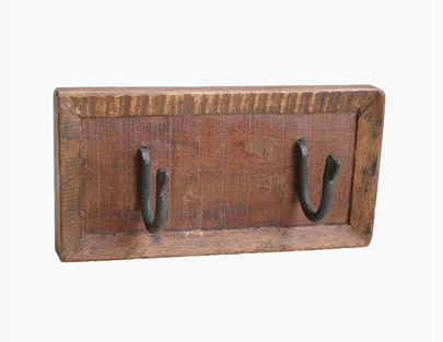 Perchero madera 2 ganchos marron