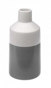Jarron ceramica bicolor gris/blanco