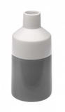 Jarron ceramica bicolor gris/blanco