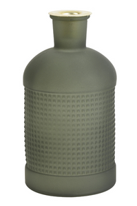 Botella verde porta velas