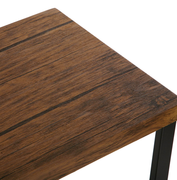 Consola metal y madera oscura