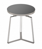 Mesa auxiliar cristal negro redonda