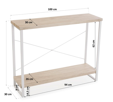 Consola metal y madera clara