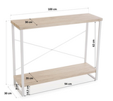 Consola metal y madera clara