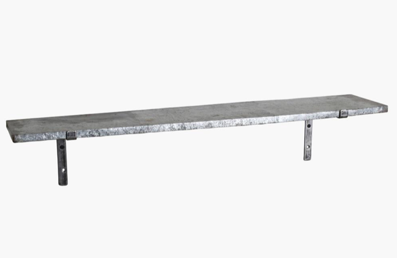 Balda de pared recubierta de zinc