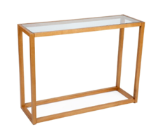Consola madera sobre de cristal