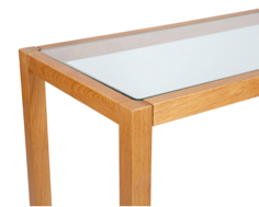 Consola madera sobre de cristal