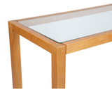 Consola madera sobre de cristal