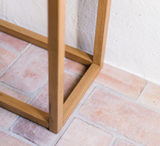 Consola madera sobre de cristal
