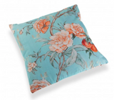 Cojin flores azul y rosa