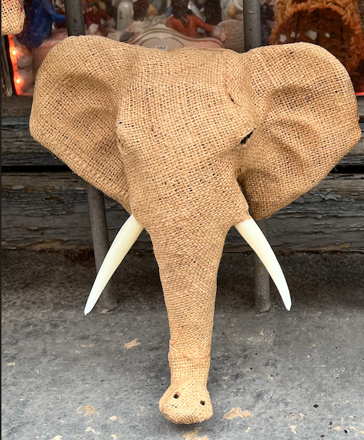 Cabeza elefante tela saco