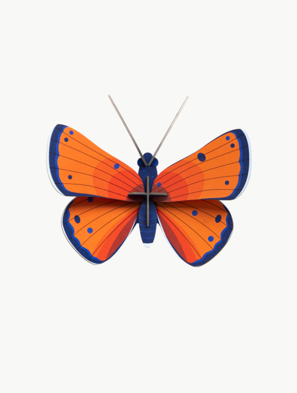 Figura Mariposa Naranja y Azul Carton Puzle