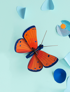Figura Mariposa Naranja y Azul Carton Puzle