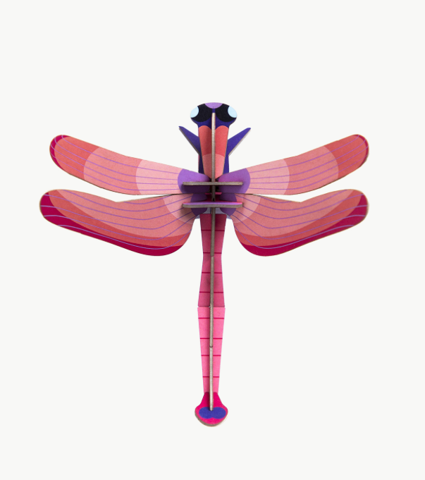 Figura Libélula Rosa Carton Puzle