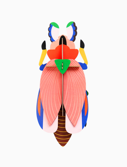 Figura Escarabajo Rosa Carton Puzle