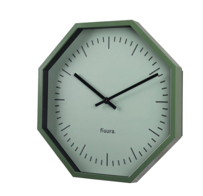 Reloj Octogonal Verde