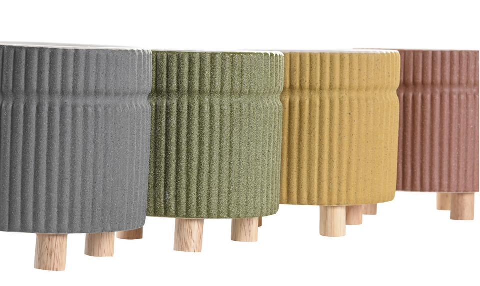 Macetero gres en 3 colores