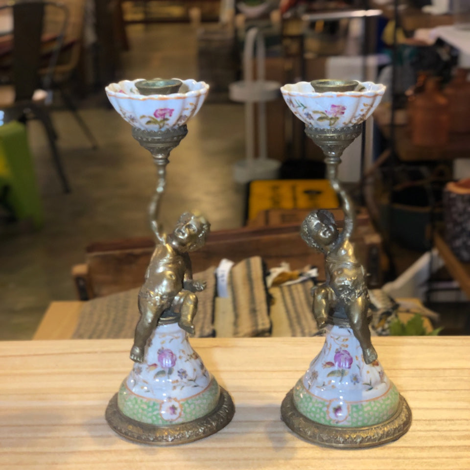 Pareja candelabros antiguos