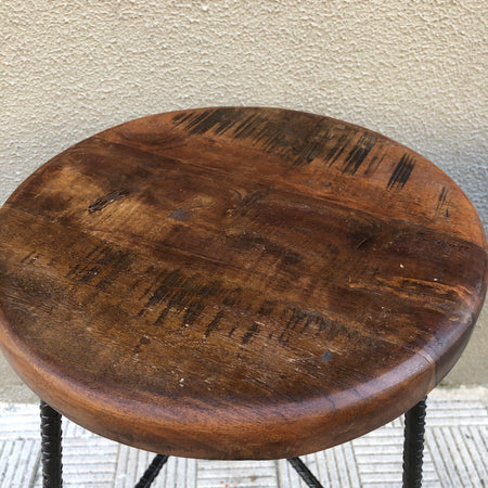 Taburete madera y hierro