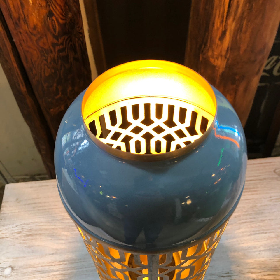Lampara sobremesa metálica estilo oriental