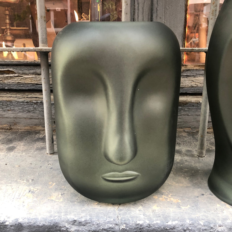 Jarron verde mate face mediano