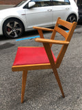 Silla madera asiento rojo