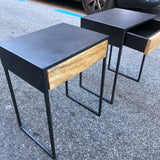 Mesilla noche metal y madera