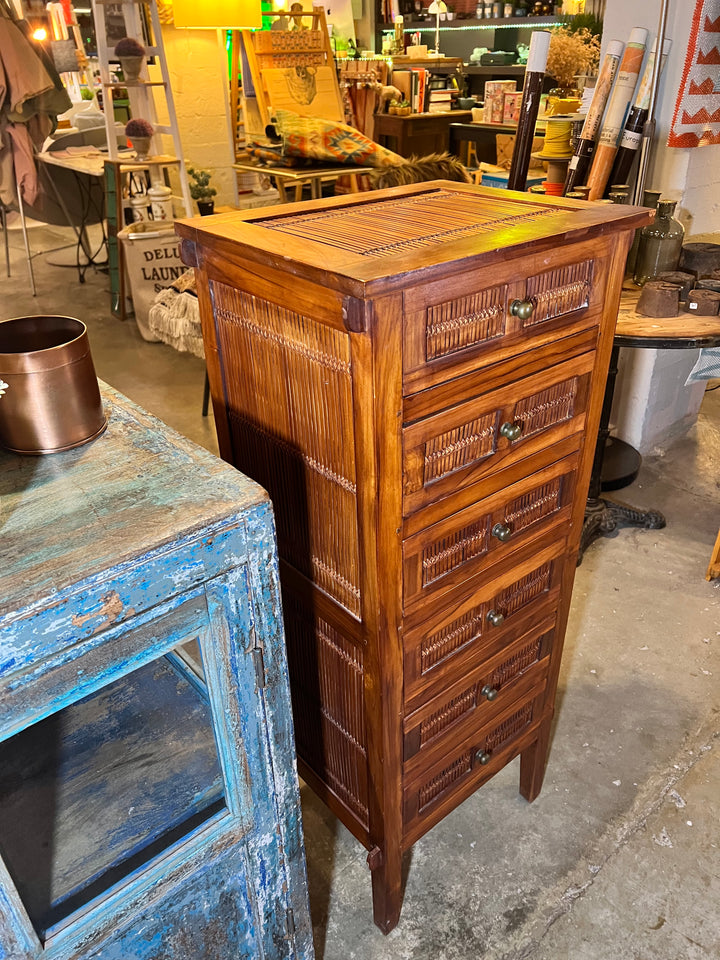 Mueble Cajonero Madera y Bambu