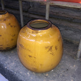 Jarrón cerámica mostaza