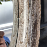 Espejo redondo madera blanca pequeño
