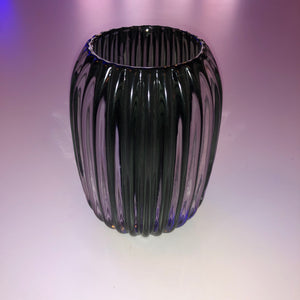 Porta velas/jarron cristal rayado