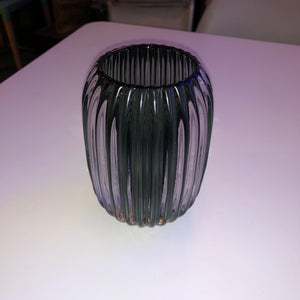 Porta velas/jarron cristal rayado