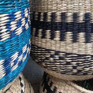 Cesta fibra natural negra