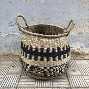 Cesta fibra natural negra