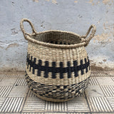 Cesta fibra natural negra