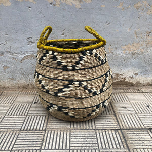 Cesta fibra natural amarilla