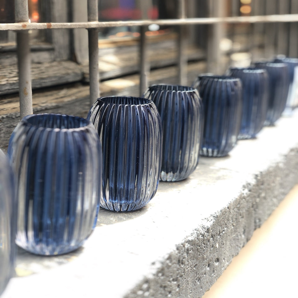 Porta velas de vidrio macizo